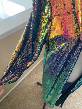 Iridescent Sequin Duster Cover Up Aurora
